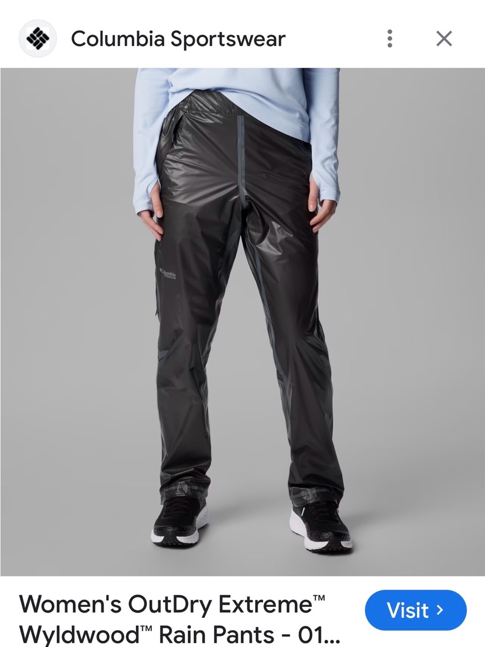 Columbia Women's Black OutDry Rain Pants